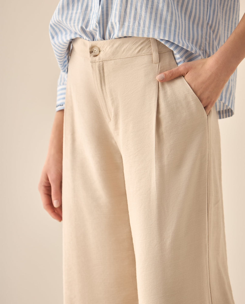 Pantalón bota recta amplia para mujer - Amarillo 34_633G008_AMA120910_5