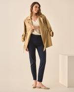 Pantalón clásico con bolsillos en diagonal para mujer  - Azul