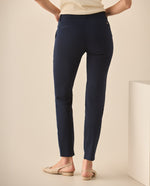 Pantalón clásico con bolsillos en diagonal para mujer  - Azul