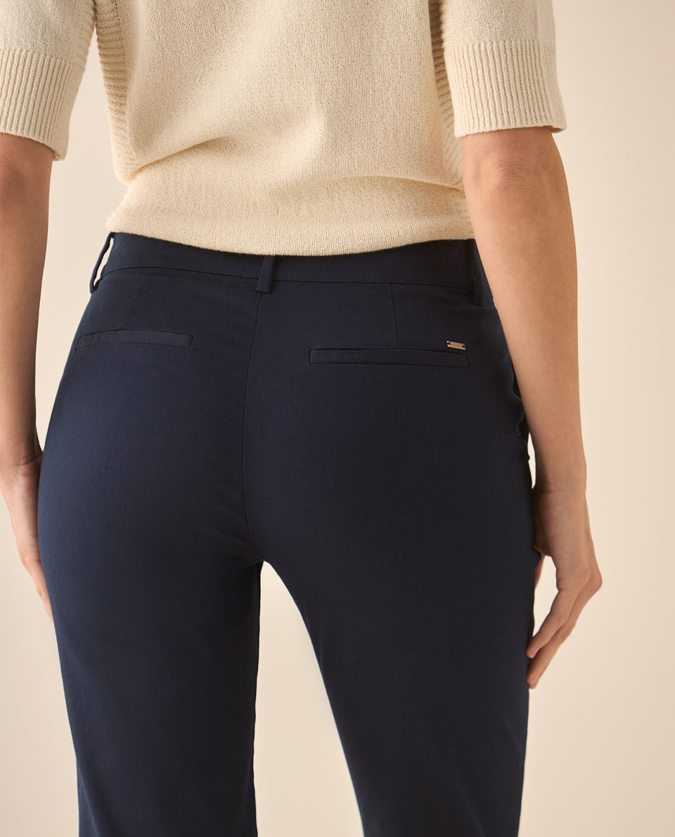 Pantalón clásico con bolsillos en diagonal para mujer  - Azul 34_633G009_AZU193921_6