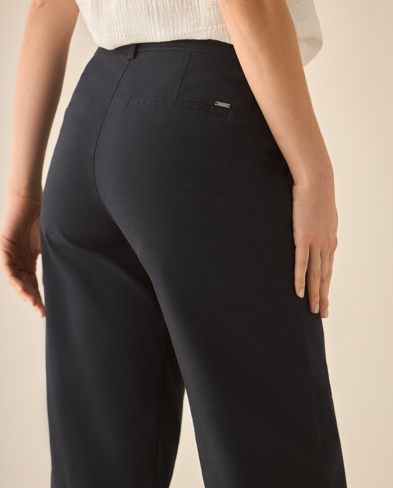 Pantalón clásico recto para mujer  - Azul