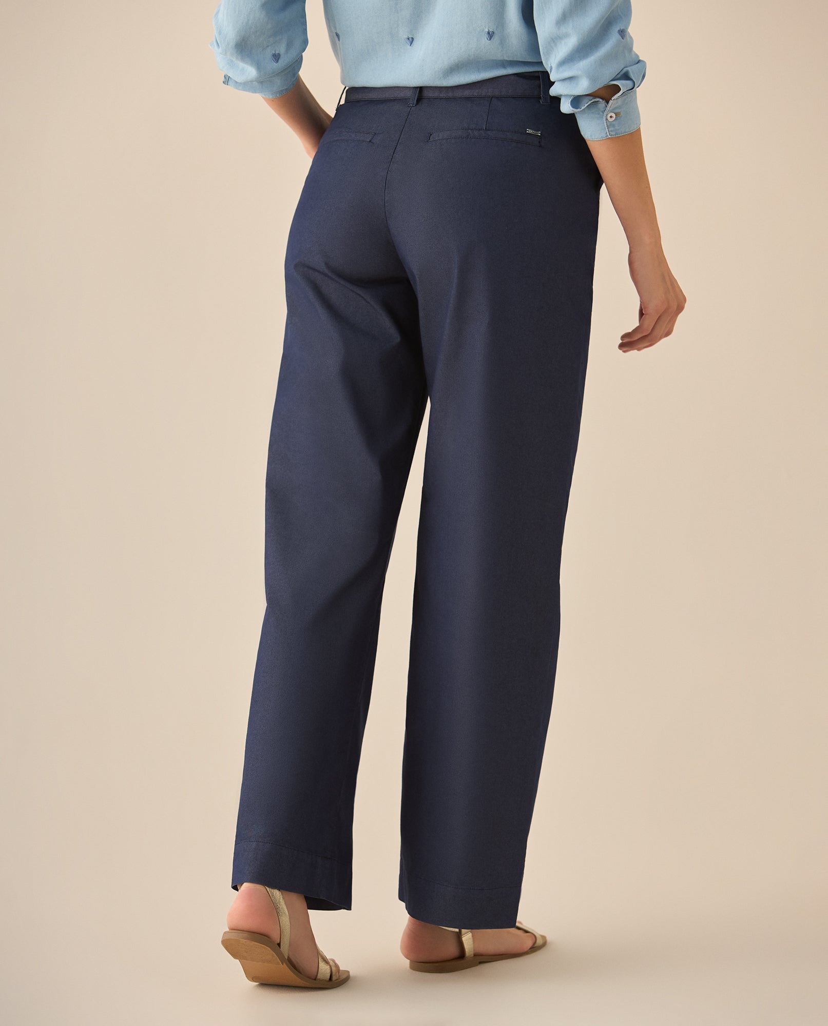Pantalón de bota recta y tiro súper alto para mujer - Azul 34_633G031_AZU193920_5