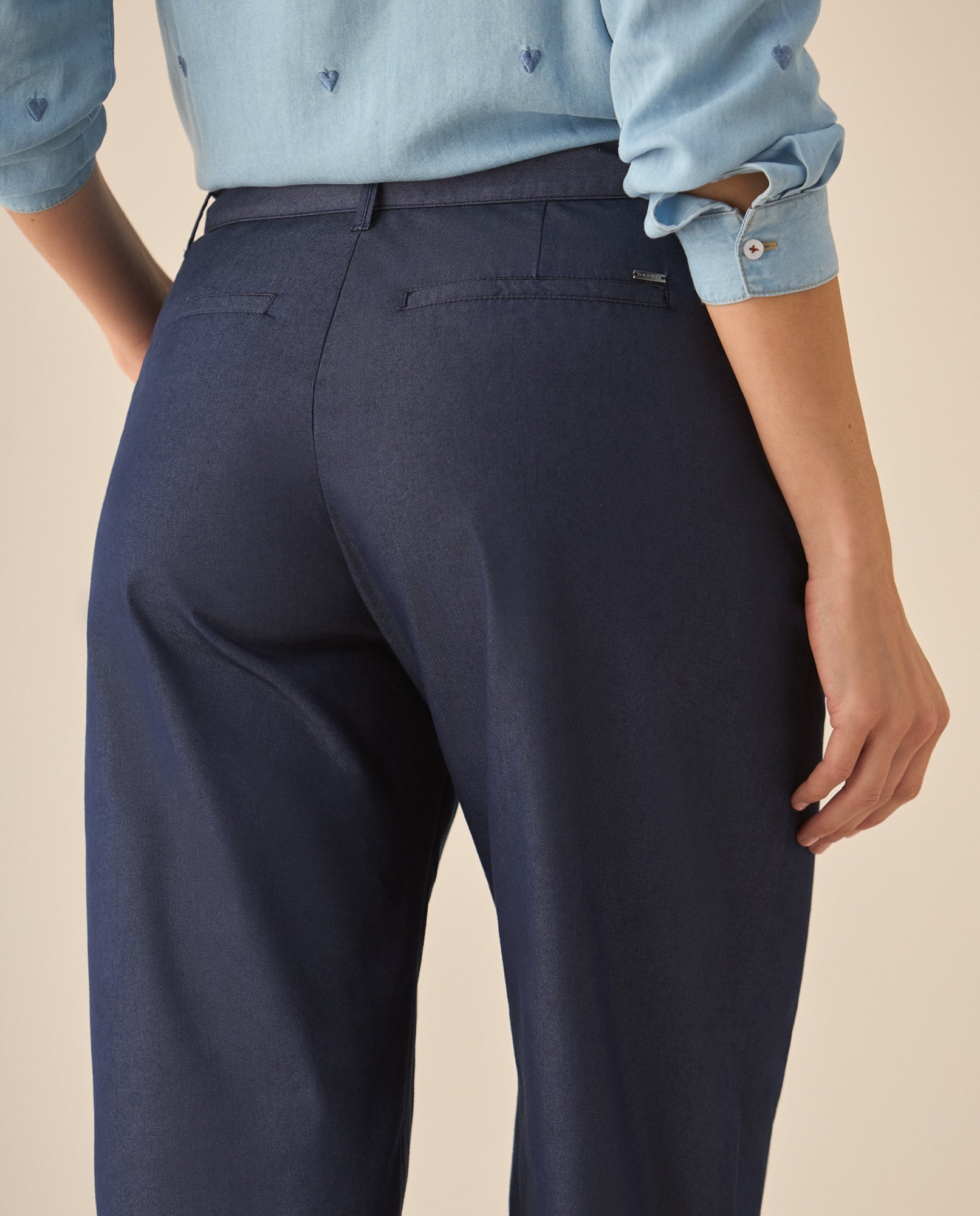 Pantalón de bota recta y tiro súper alto para mujer - Azul 34_633G031_AZU193920_6