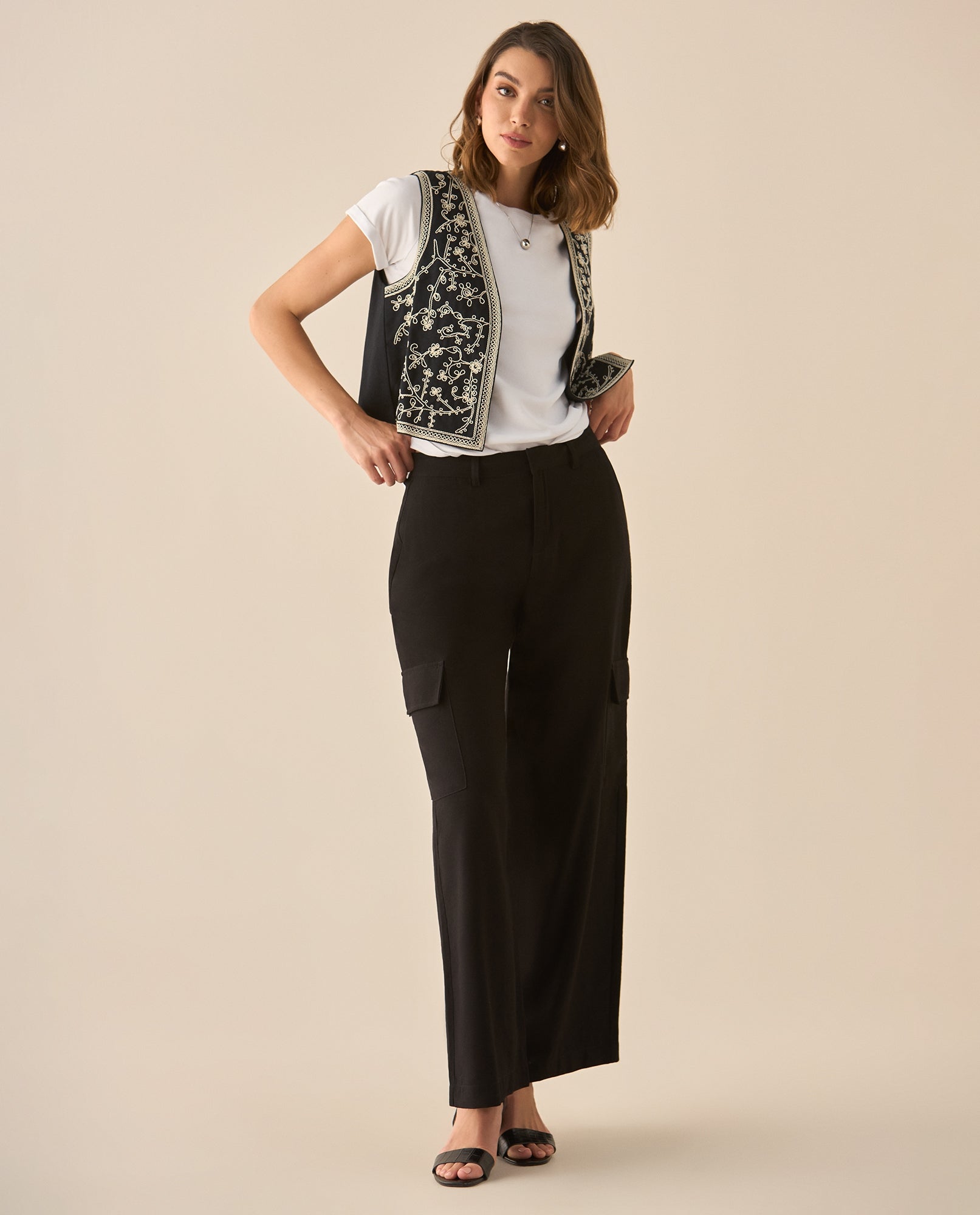 Pantalón clásico bota recta para mujer - Negro 34_633G040_NEG190303_0