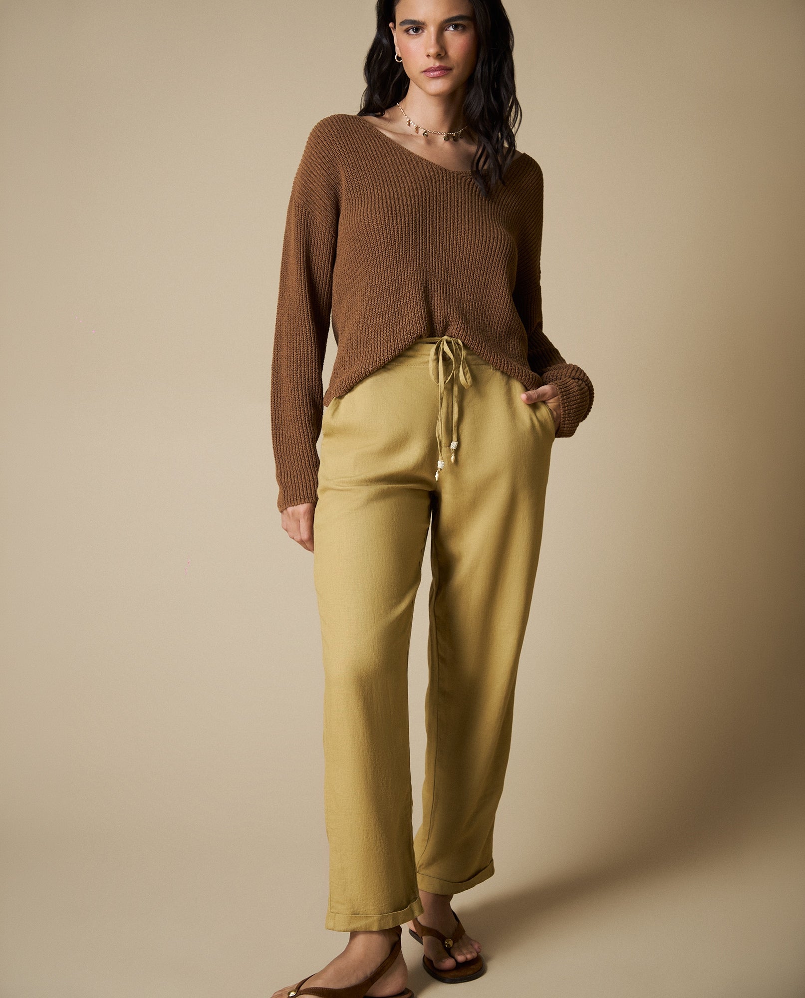 Pantalones Wide Leg Tobillero - Café 34_633H009_CAF170929_3