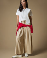 Pantalón Wide Leg Tobillero - Beige