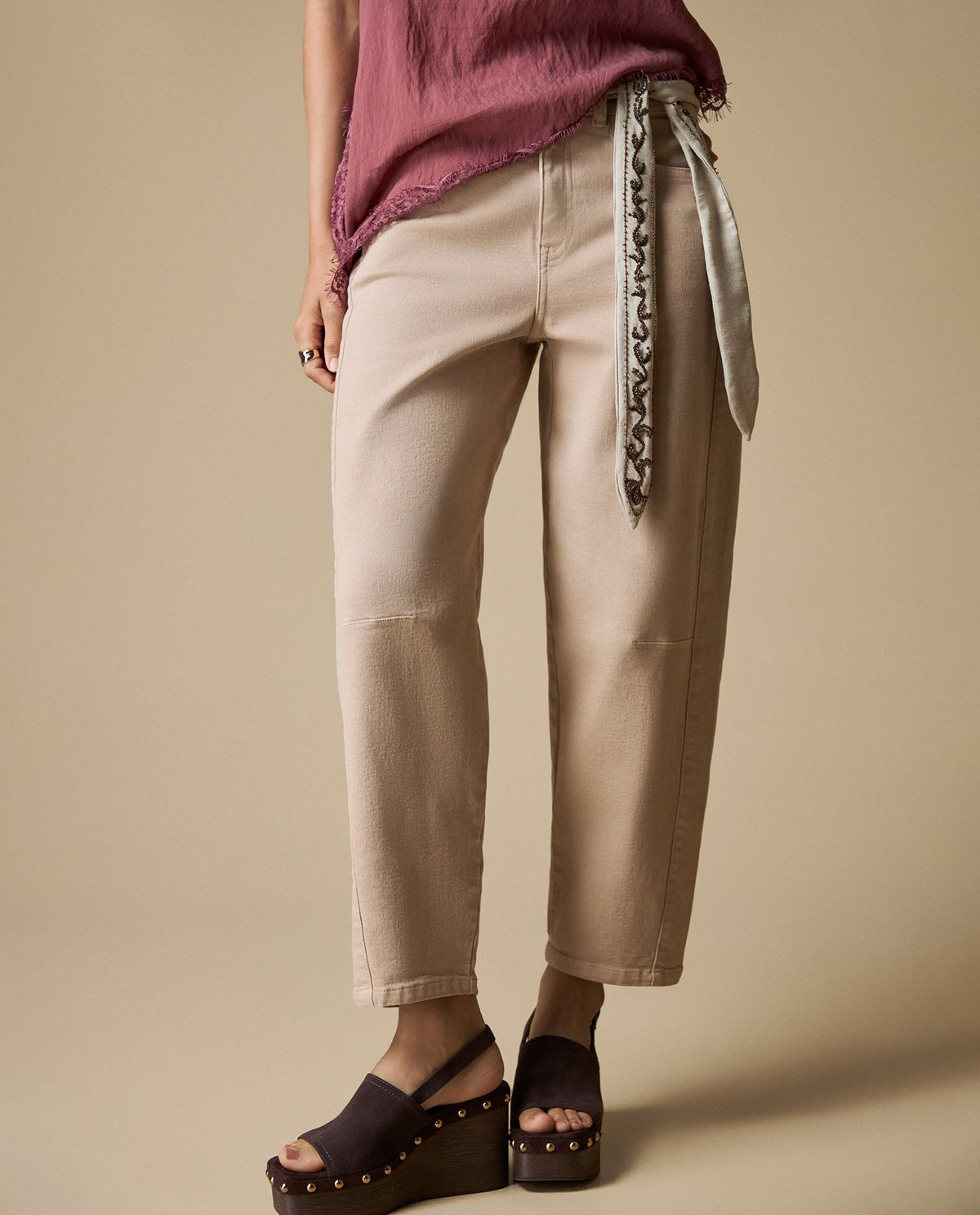 Pantalón Flare Mujer - Beige 34_633H017_BEI151307_3