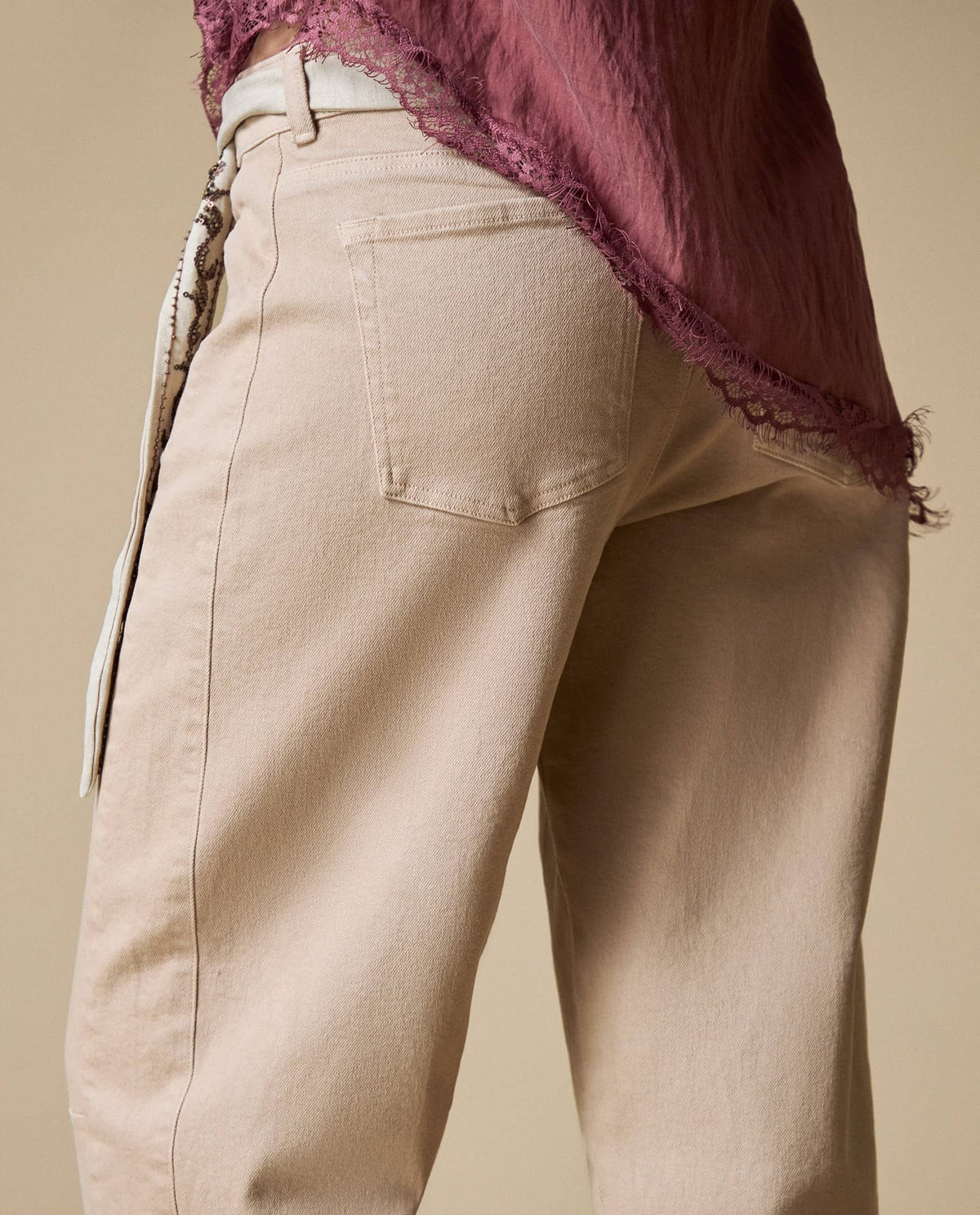 Pantalón Flare Mujer - Beige 34_633H017_BEI151307_5