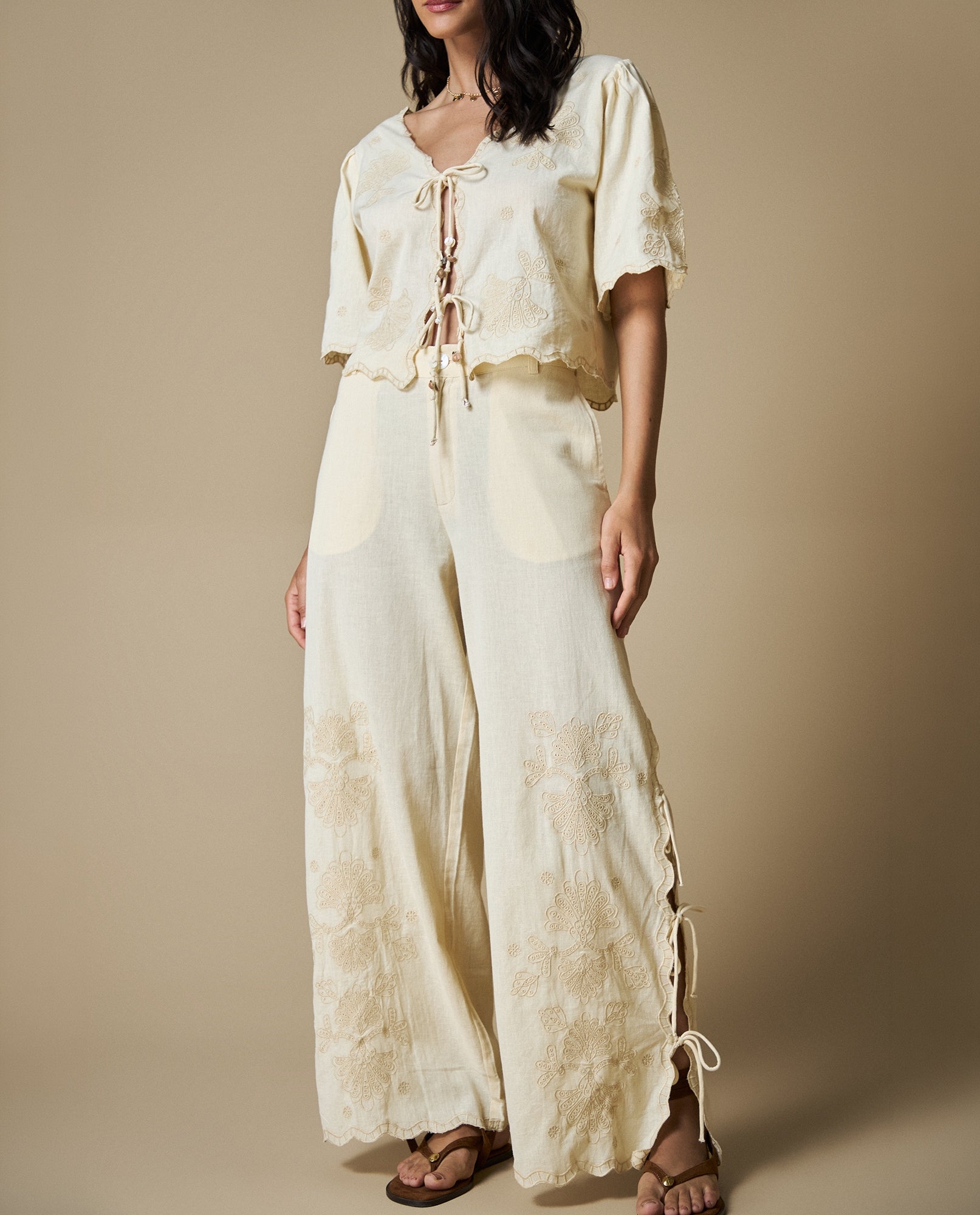 Pantalón Wide Leg Holgado - Crudo 34_633H200_CRU120908_0
