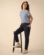 Pantalón clásico bota recta para mujer - Azul