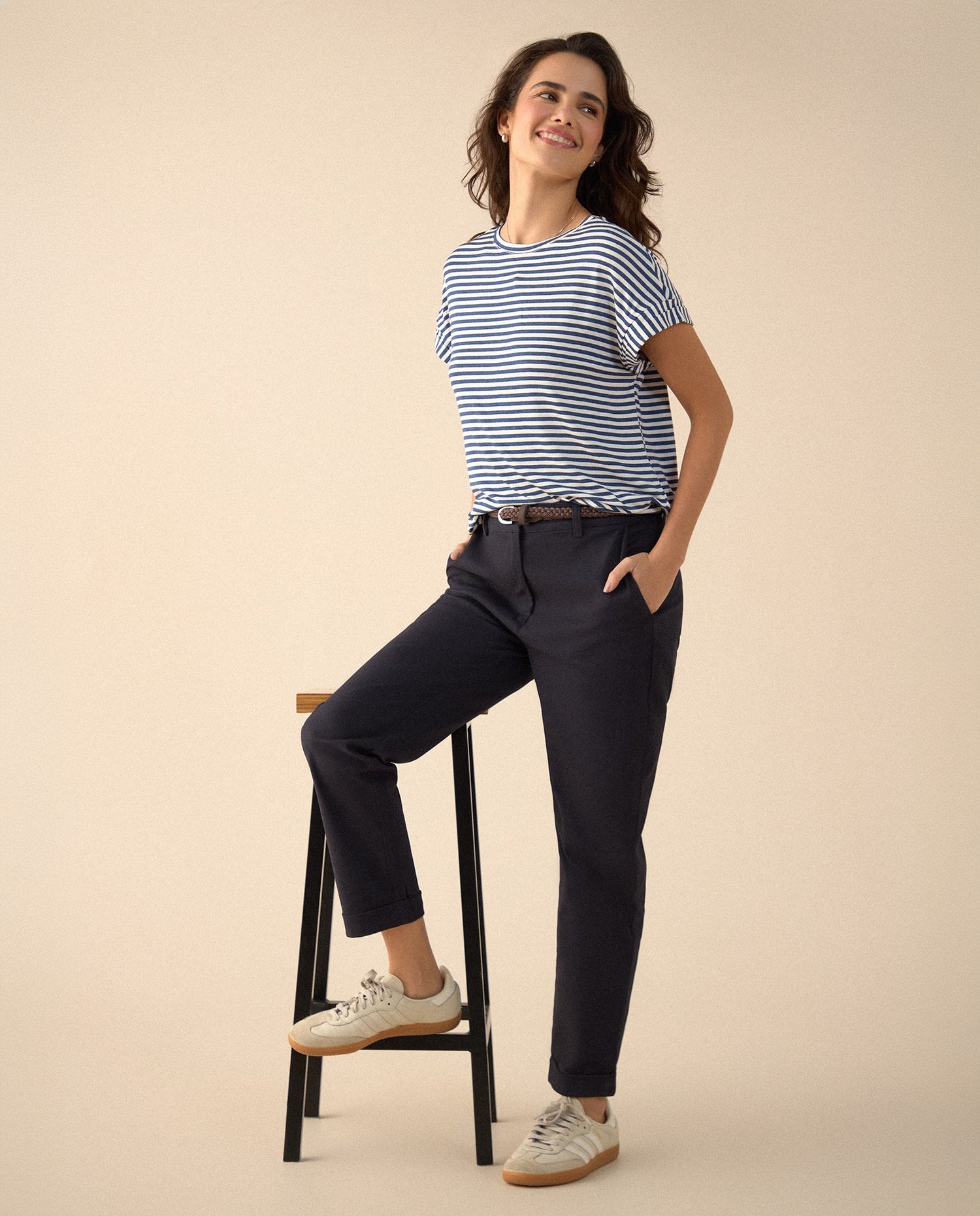 Pantalón clásico bota recta para mujer - Azul