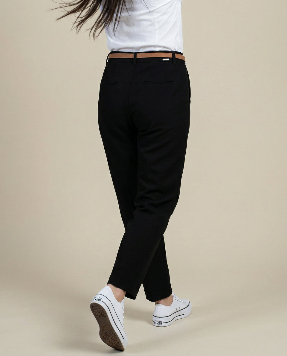 Pantalón straight con pinzas y ruedo doblado - Negro 34_635F305_NEG194007_5
