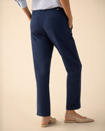 Pantalón con bolsillos de ribete para mujer - Azul