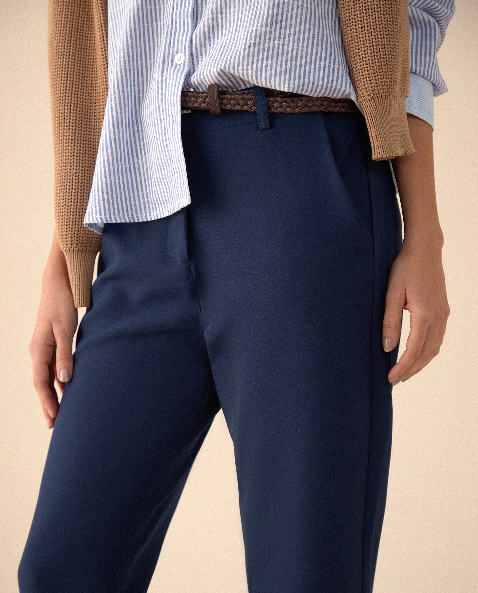 Pantalón con bolsillos de ribete para mujer - Azul 34_635F308_AZU184221_5