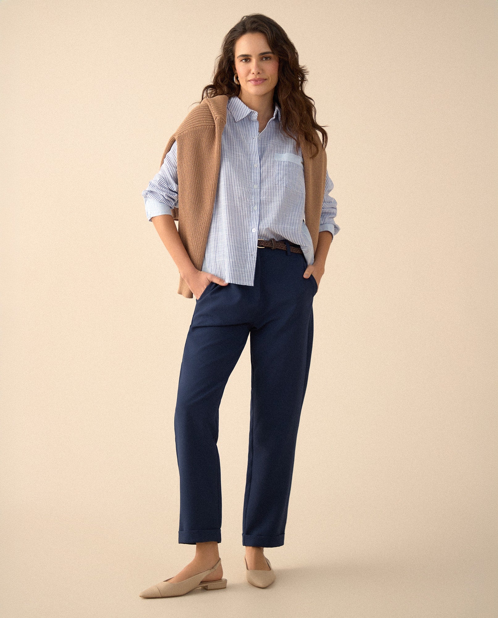 Pantalón con bolsillos de ribete para mujer - Azul 34_635F308_AZU184221_6