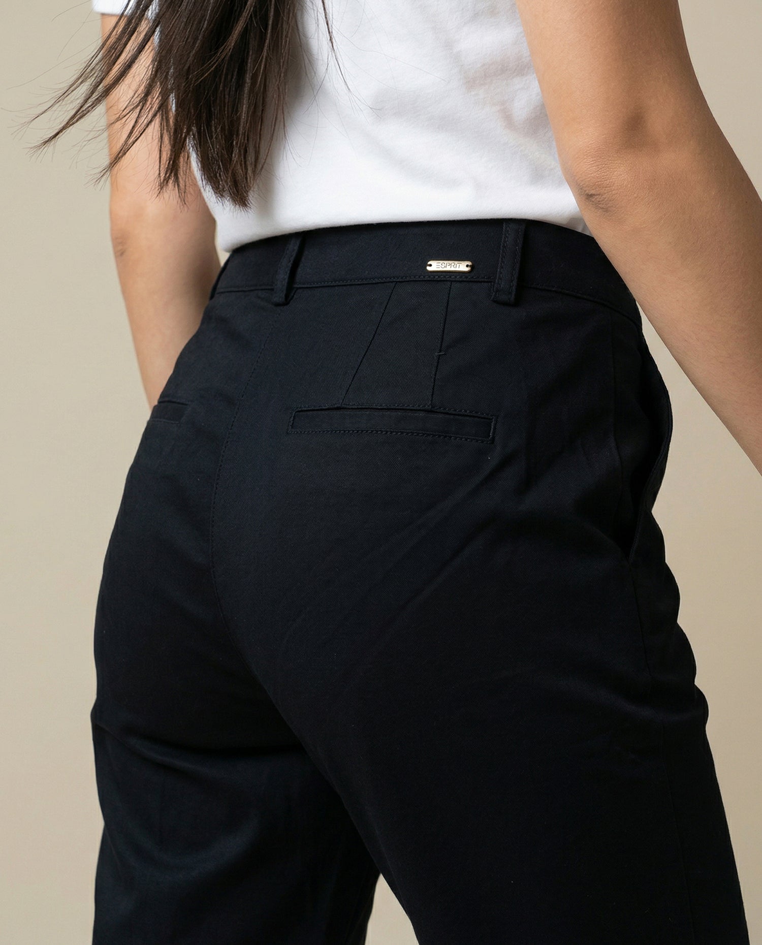 Pantalón straight leg con pliegue frontal y ruedo doblado - Azul