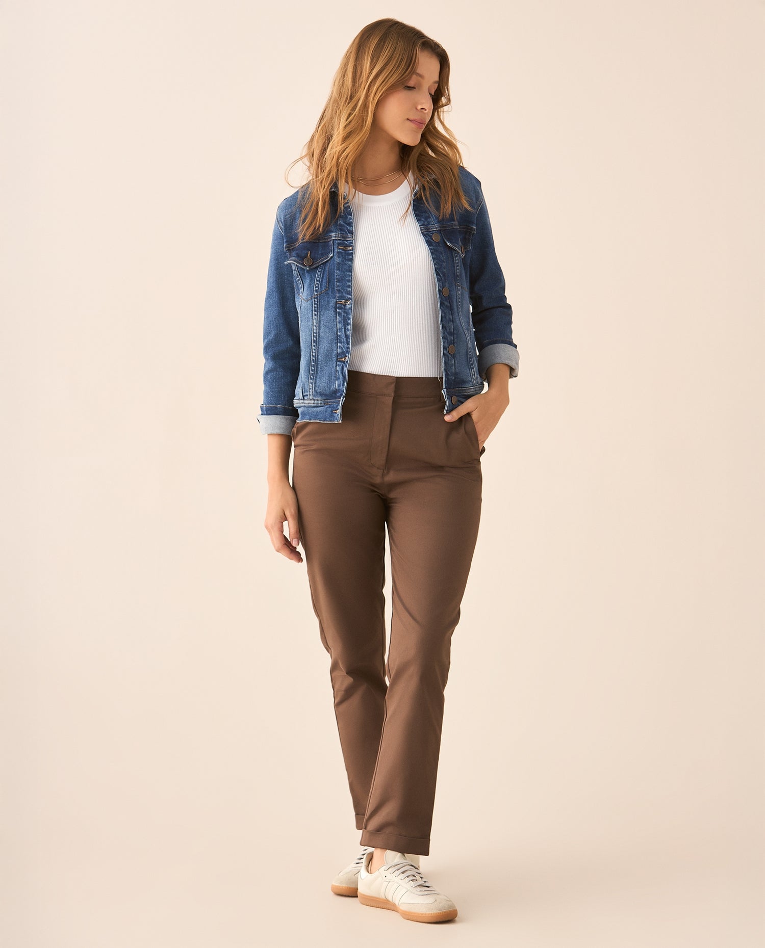 Pantalón clásico para mujer - Café