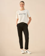 Pantalón con guardapolvo el ruedo para mujer - Negro