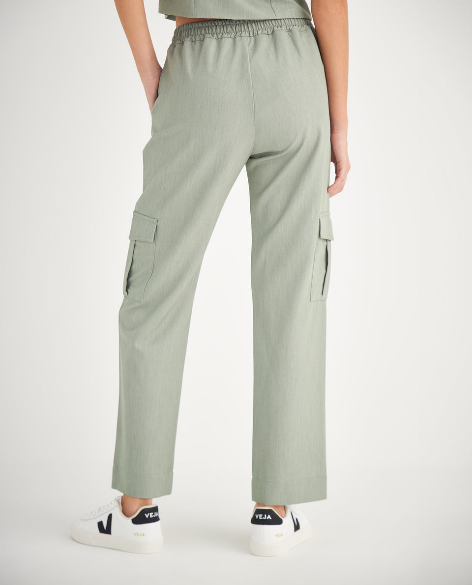 Pantalón con elástico en cintura para mujer - Verde 34_639F003_VER165807_4