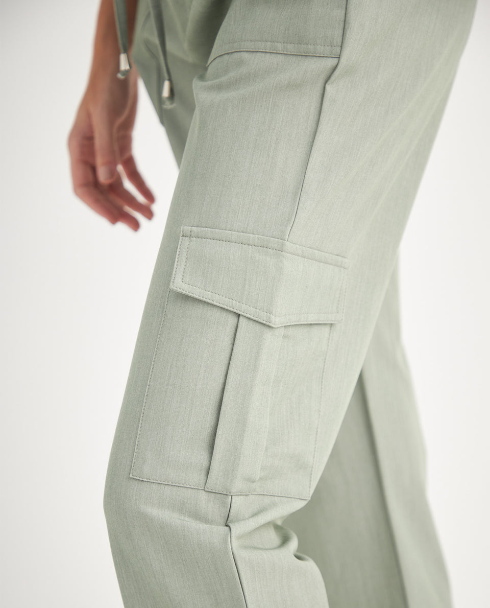 Pantalón con elástico en cintura para mujer - Verde 34_639F003_VER165807_5