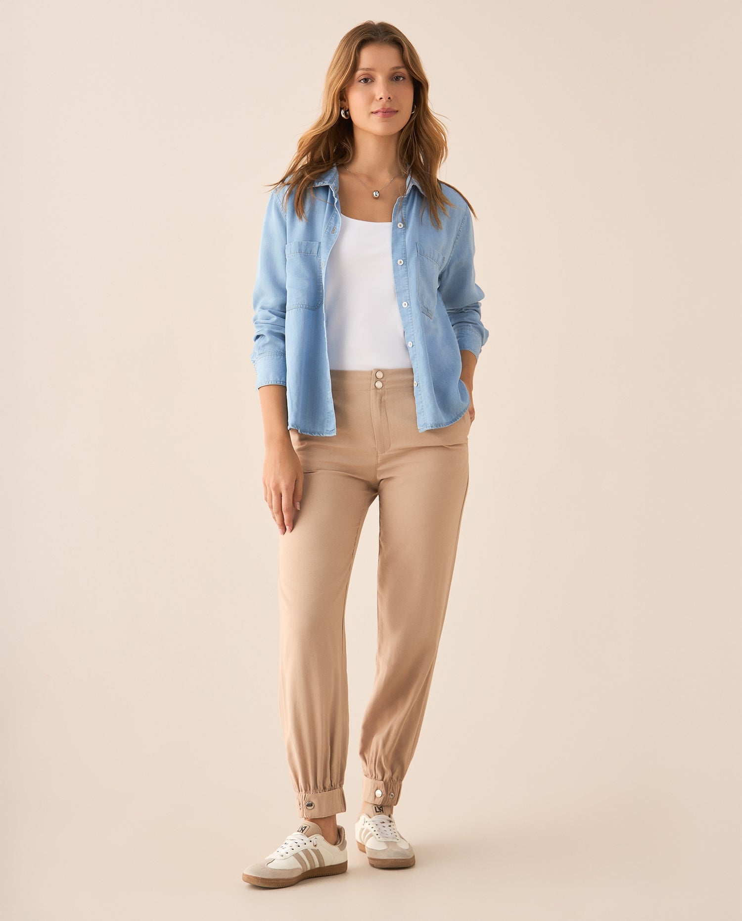Pantalón de diseño clásico para mujer - Beige