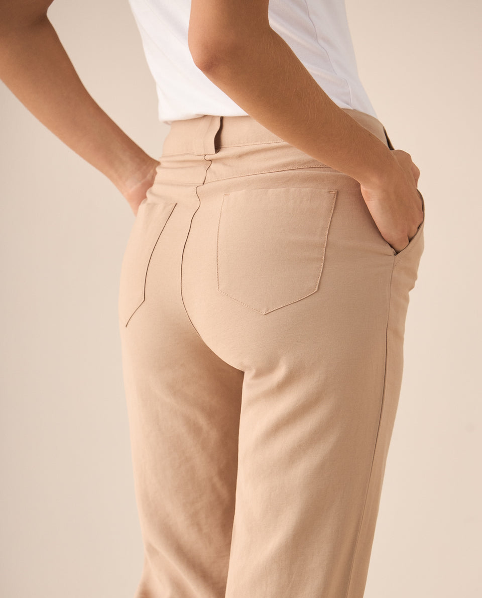 Pantalón de diseño clásico para mujer - Beige 34_639F005_BEI161010_5