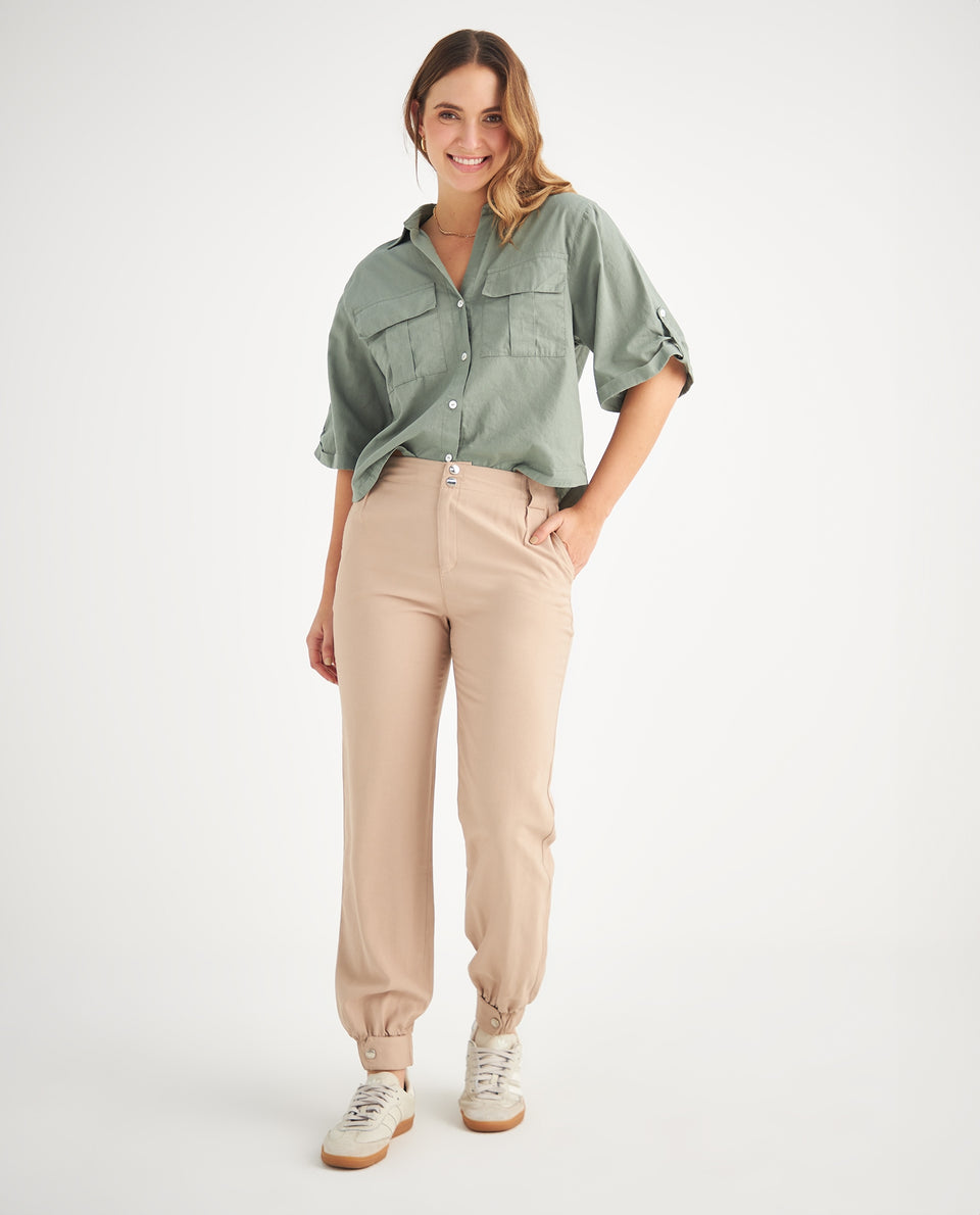 Pantalón de diseño clásico para mujer - Beige 34_639F005_BEI161010_6