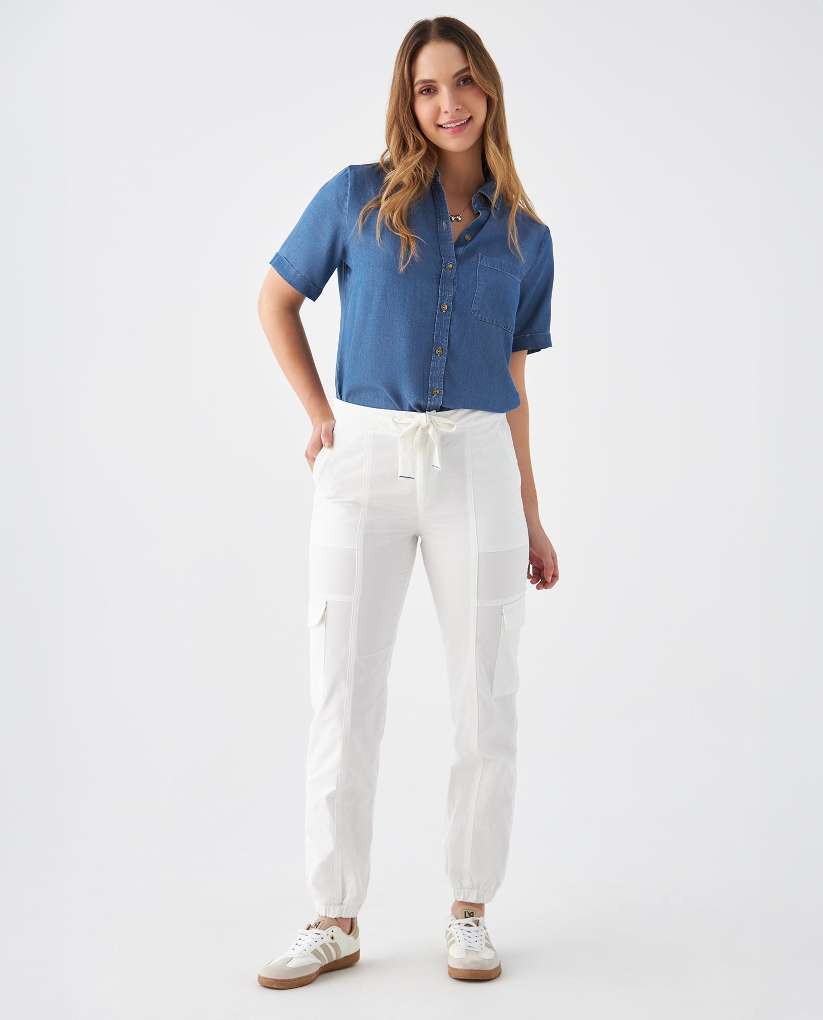 Pantalón con bolsillos cargo para mujer - Crudo 34_639F006_CRU110602_0