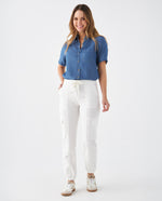 Pantalón con bolsillos cargo para mujer - Crudo