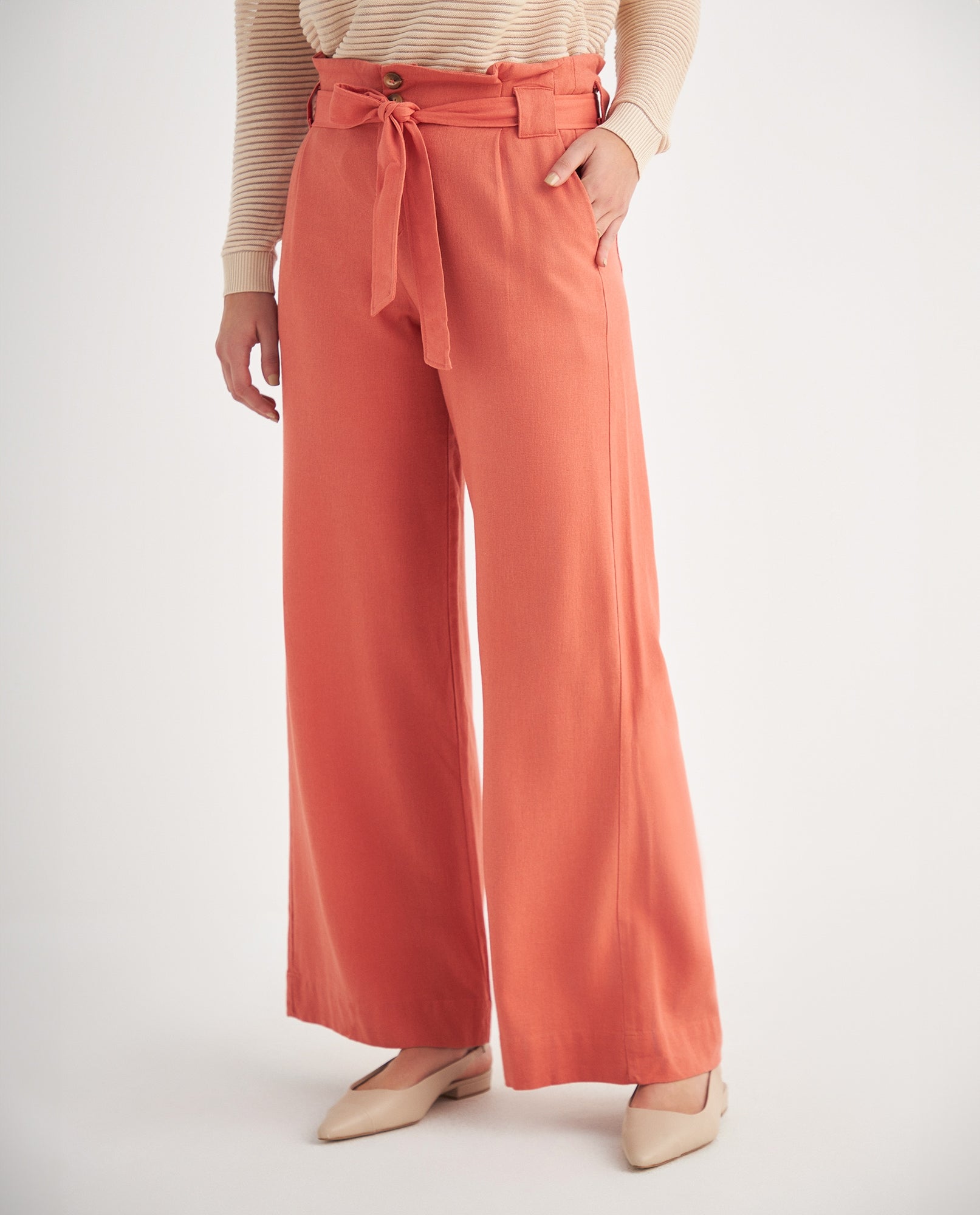 Pantalón sin pretina para mujer - Rojo 34_639F009_ROJ181551_3