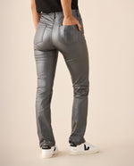 Pantalón con efecto metalizado para mujer - Gris