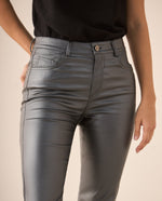 Pantalón con efecto metalizado para mujer - Gris