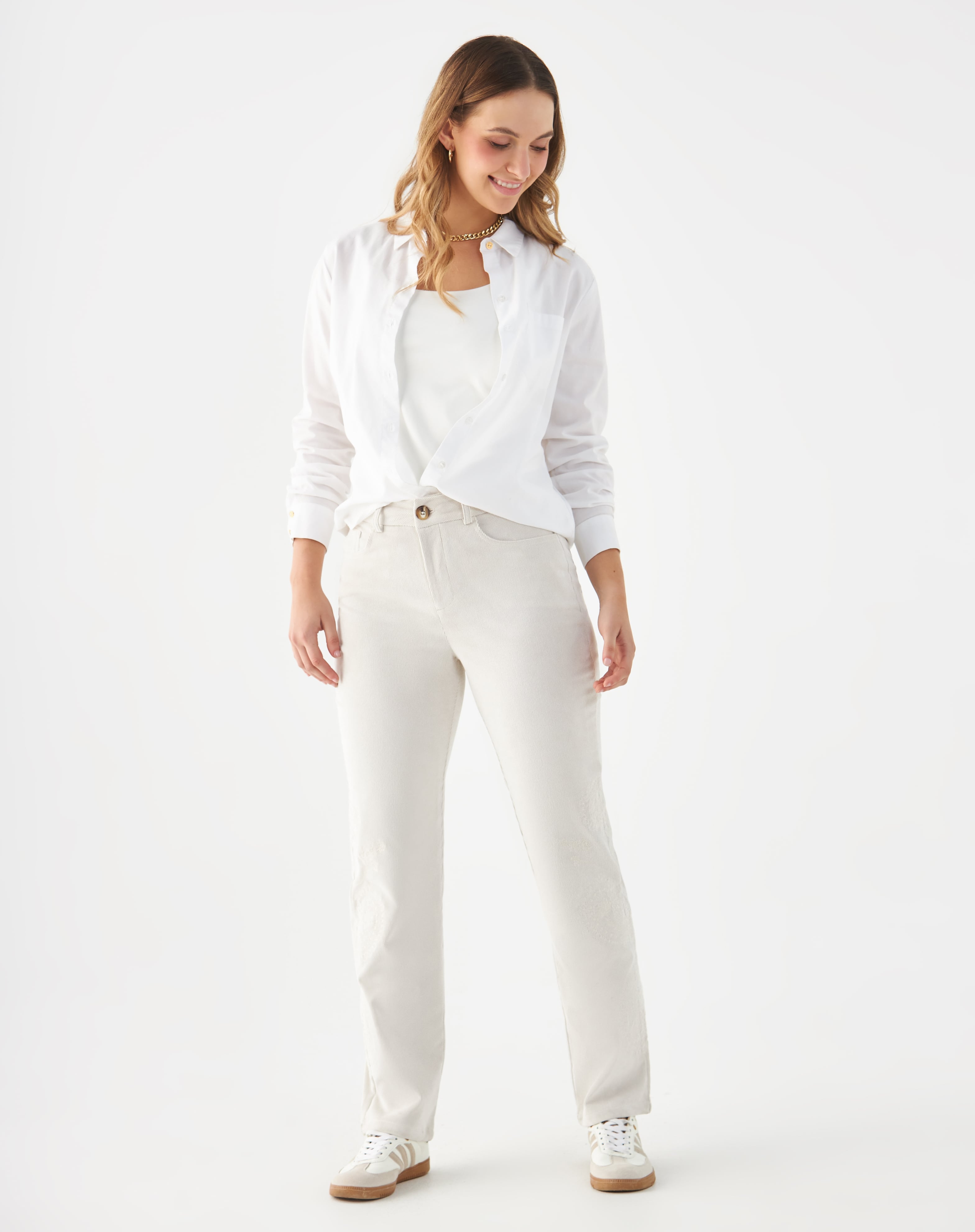 Pantalón en corduroy para mujer - Crudo 34_639F019_CRU120304_0