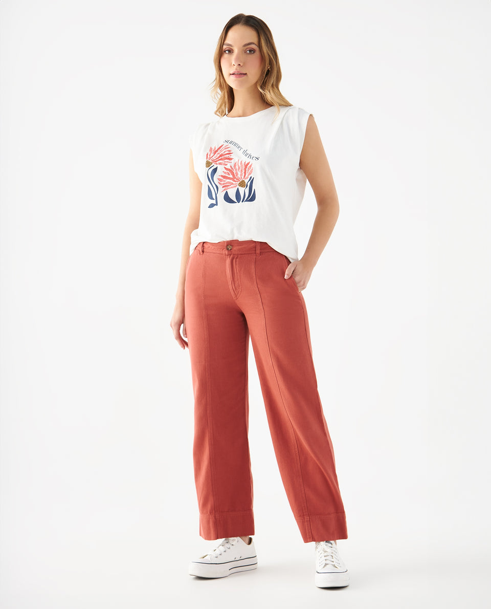 Pantalón de bota recta para mujer - Rojo 34_639F031_ROJ181444_6