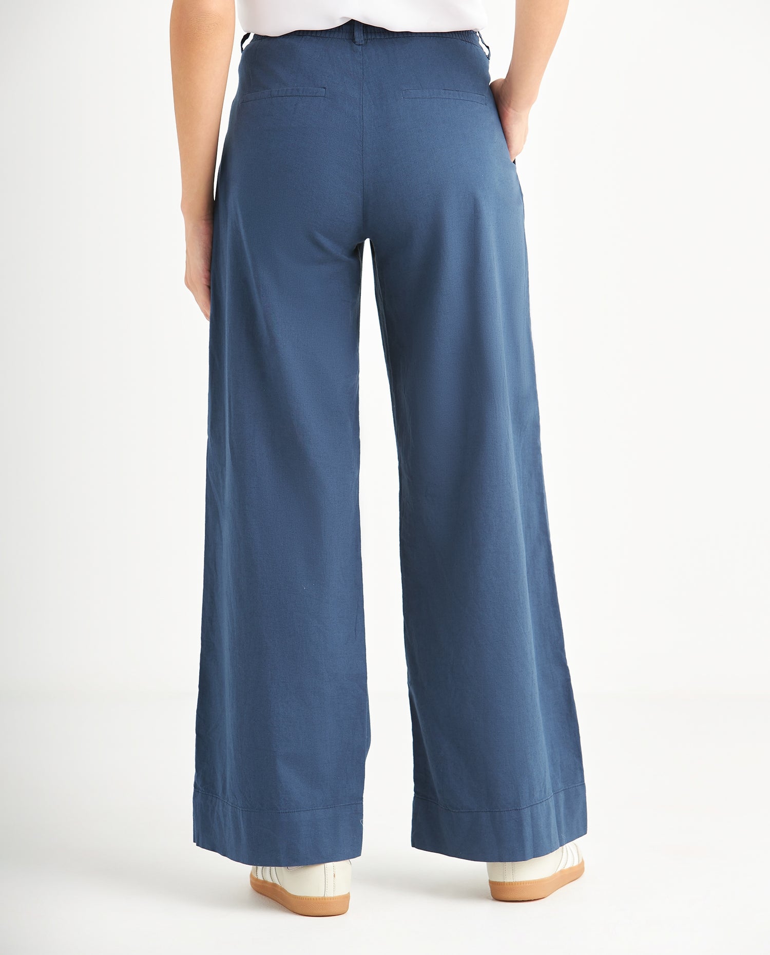 Pantalón de bota recta amplia para mujer - Azul
