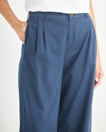 Pantalón de bota recta amplia para mujer - Azul