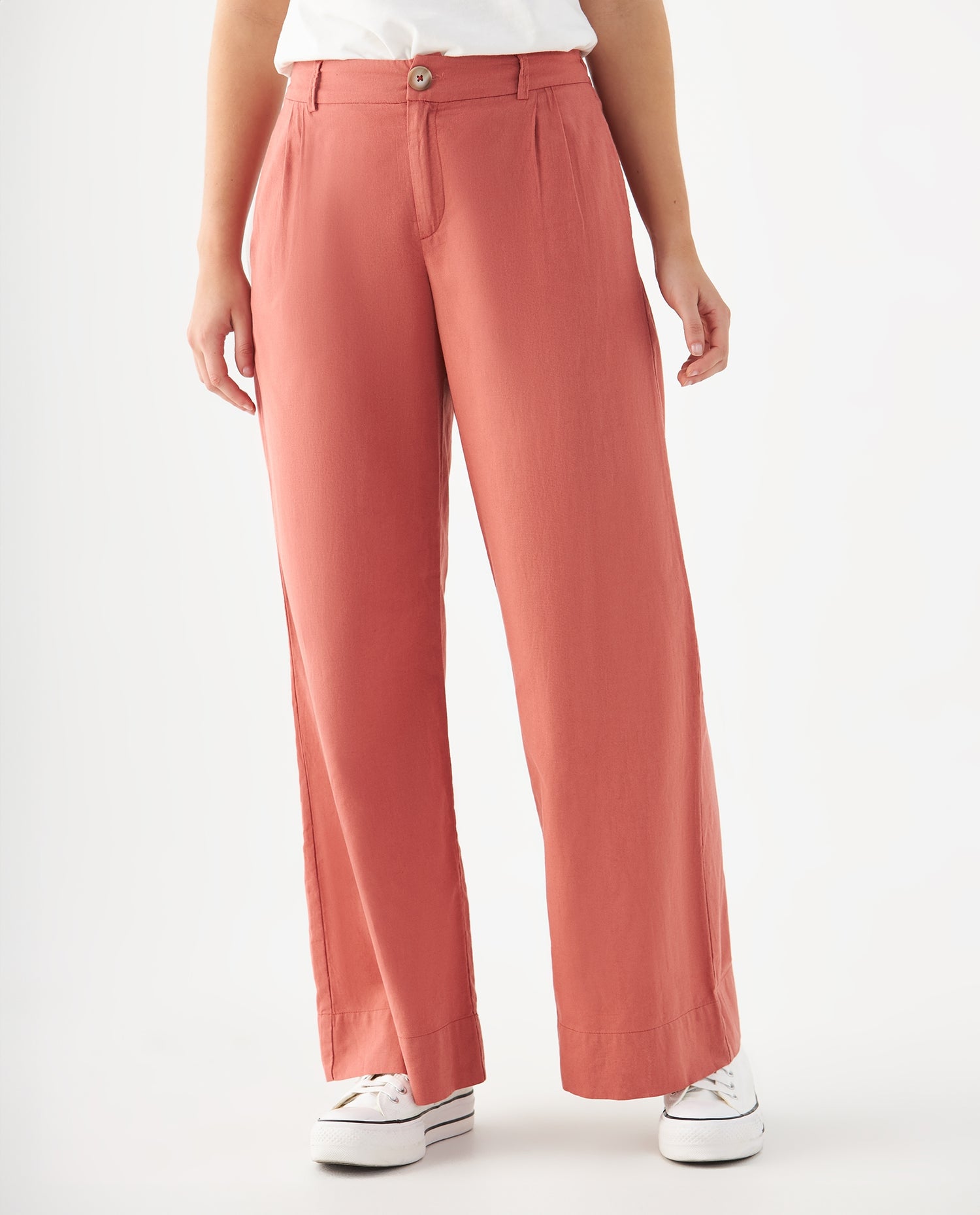 Pantalón de bota recta amplia para mujer - Rojo