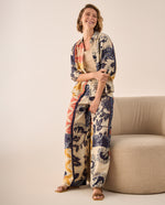 Pantalón Wide Leg Patchwork Multicolor - Blanco