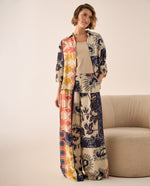 Pantalón Wide Leg Patchwork Multicolor - Blanco
