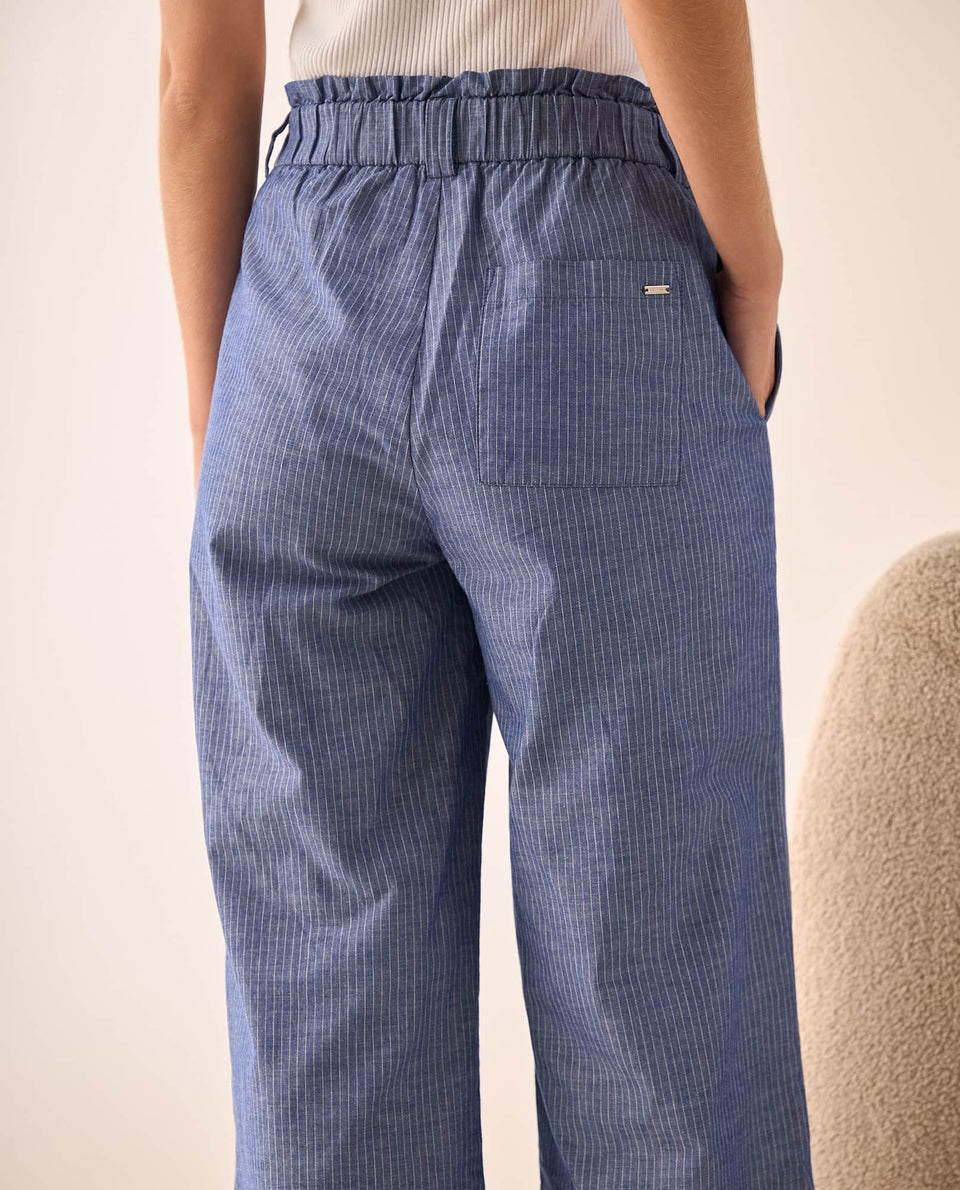 Pantalón Wide Leg con Rayas Verticales - Azul 34_639G003_AZU173936_6