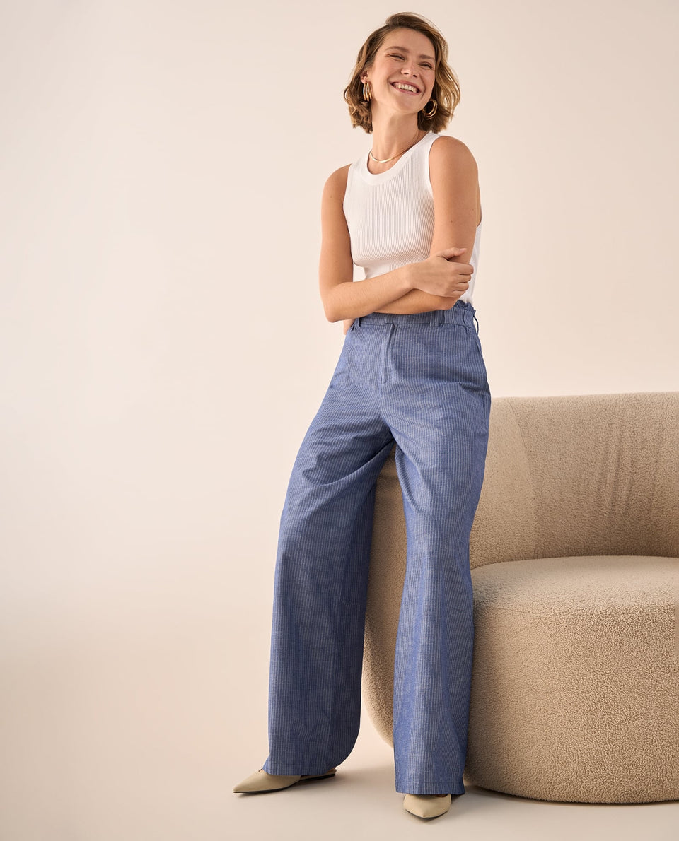 Pantalón Wide Leg con Rayas Verticales - Azul 34_639G003_AZU173936_7