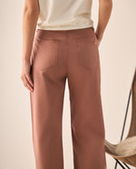 Pantalón Wide Leg con Cinturón Marrón - Café
