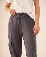 Pantalón Cargo con Cintura Elástica - Gris