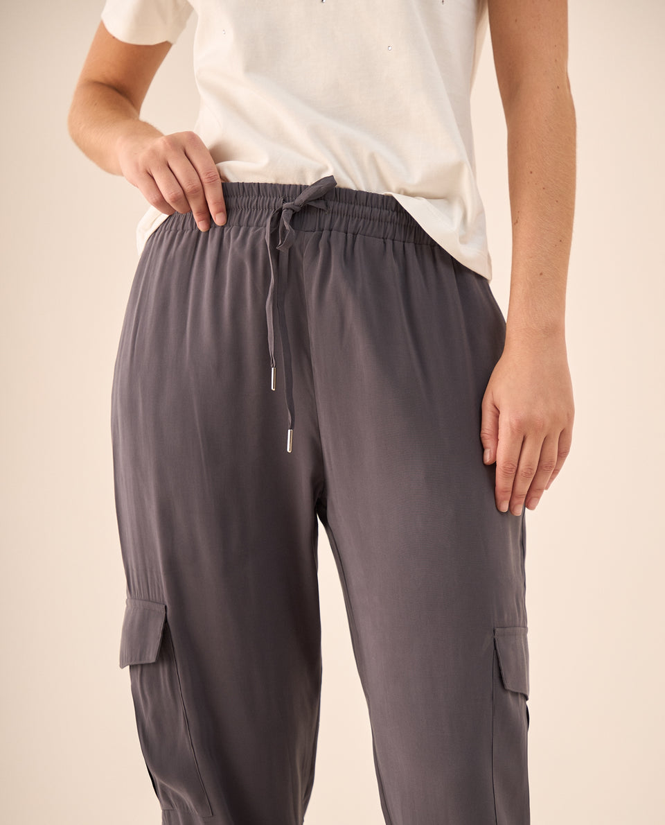 Pantalón Cargo con Cintura Elástica - Gris 34_639G008_GRI193918_4