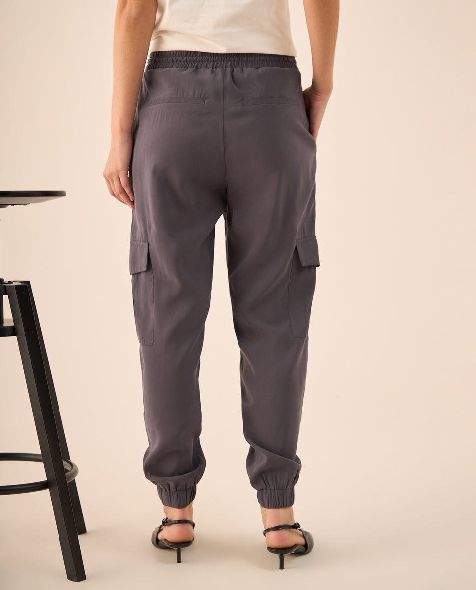 Pantalón Cargo con Cintura Elástica - Gris 34_639G008_GRI193918_5