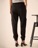 Pantalón Cargo con Cintura Elástica - Negro