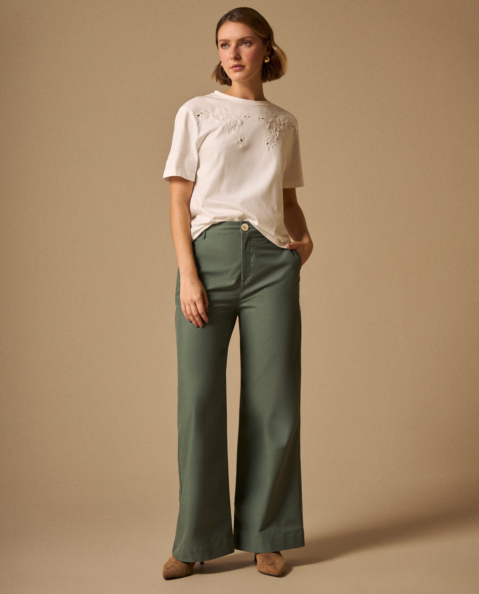 Pantalón Wide Leg con Caída Natural - Verde 34_639G012_VER176009_0
