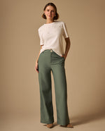 Pantalón Wide Leg con Caída Natural - Verde