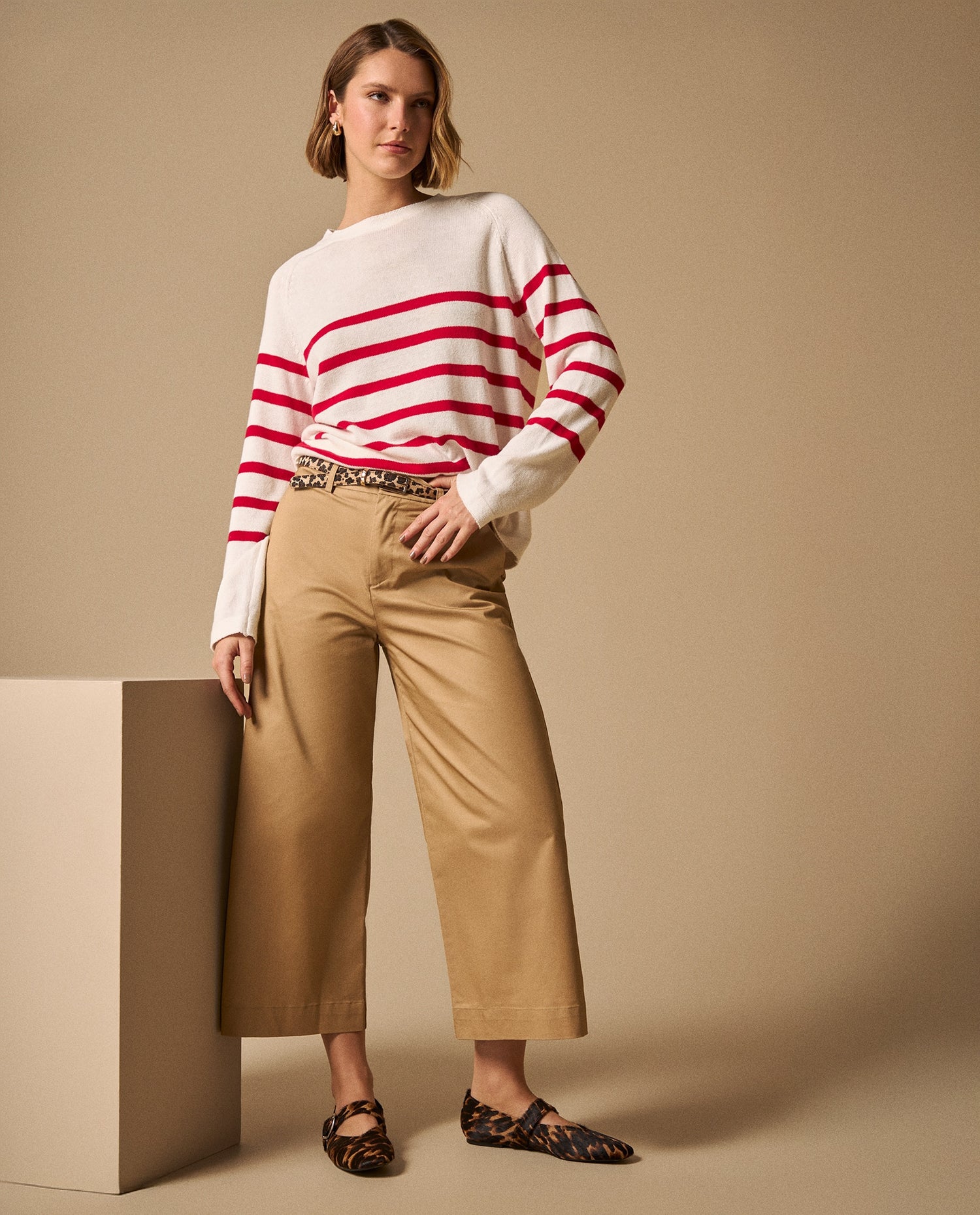 Pantalón Wide Leg - Beige