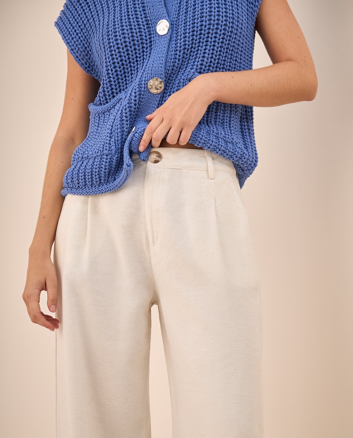 Pantalón Palazzo Blanco Fluido - Blanco